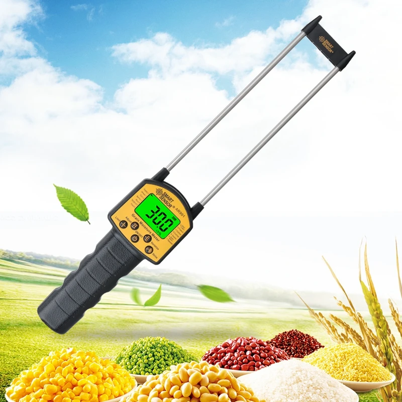 Smart Sensor Digital Grain Moisture Meter Voice Broadcast Corn Wheat Rice Bean Peanut Crop Food Moisture Humidity Tester Alarm