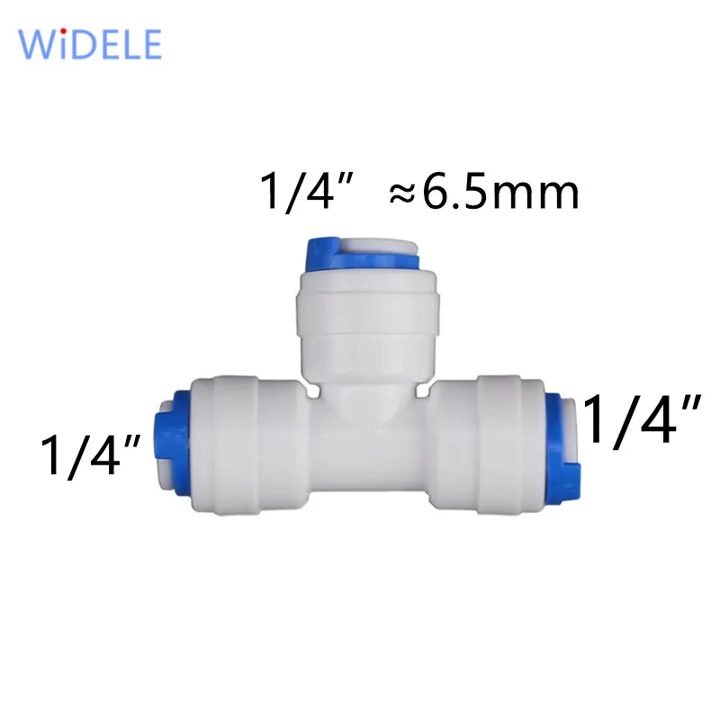 

WiDELE Push Fit T Connector For 1/4 Tubing On Reverse Osmosis System Or Fridge Freezer Water Filter Tubing