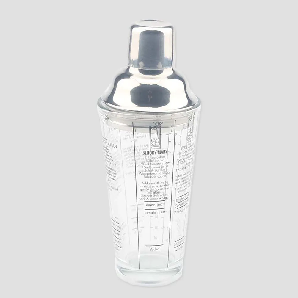 450ml Martini Shaker Glass and Stainless Steel for Mixing Straining Serving Cocktails High-Polished Finish Cocktail Shaker