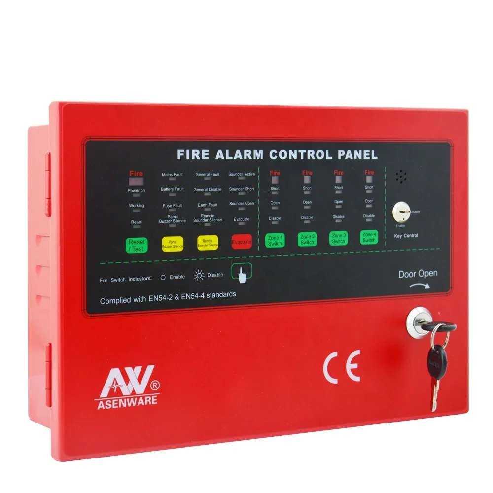 ASENWARE 4 Zone 2 Wired Conventional Fire Fighting Fire Alarm Control Host Panel
