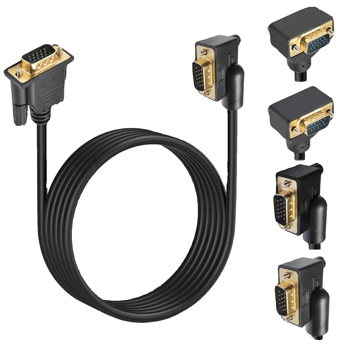 Up Down Left Right Angled 90 Degree Elbow VGA Cable Computer Monitor Video Cables High Definition Host RGB Cash Register Display