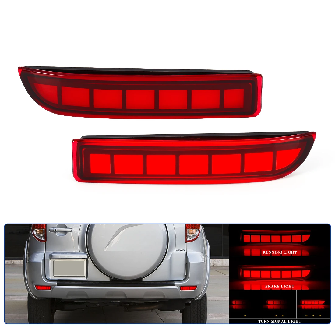 

Car LED Rear Bumper Light For Toyota RAV4 PREVIA Alphard Estima 2006 2007 2008 2009 2010 2011 2012 Turn Signal Brake Reflector