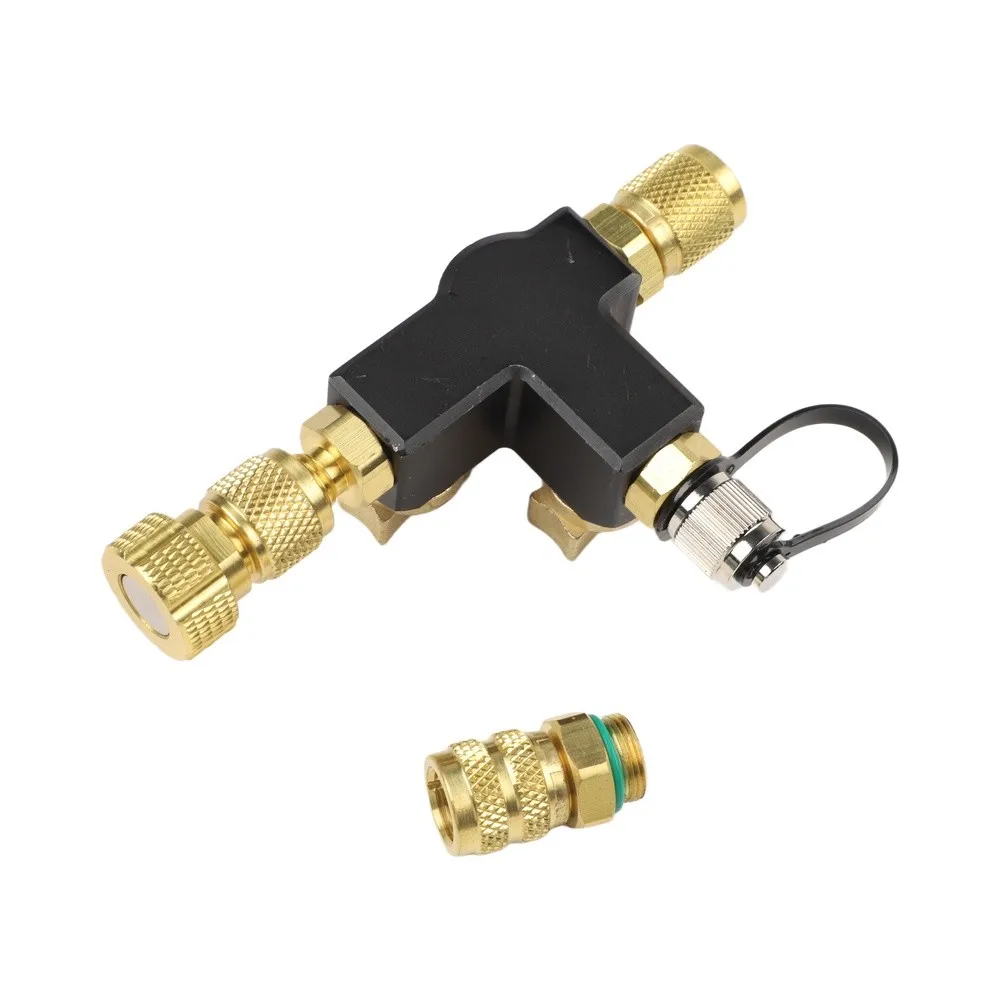 Visual Valve Core Removal Tool with Dual 1/4 and 5/16 Inch Fittings Designed for HVAC Maintenance and Vacuum Rated to 20 Microns