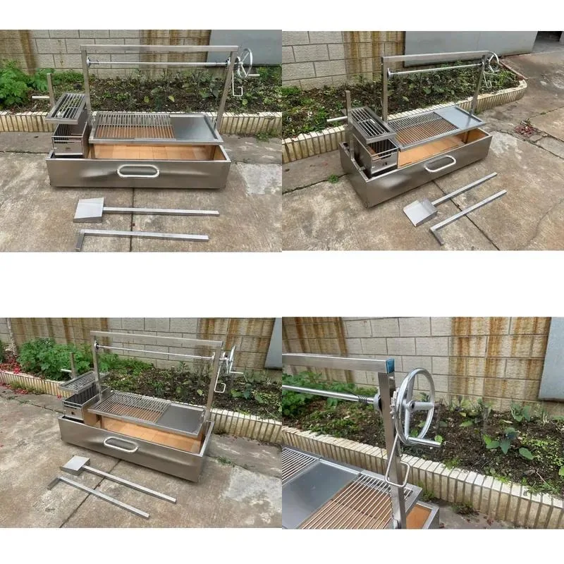 Stainless Steel Grill with Brazier Argentinian Charcoal  Outdoor BBQ