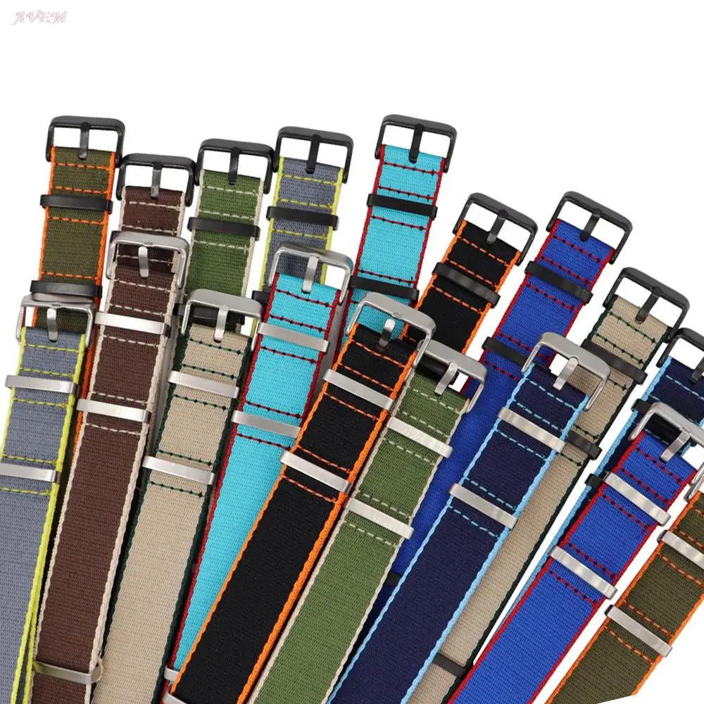 20mm 22mm Nylon Canvas Band Strap High Quality Military Watchband Men Women Sport Breathable Bracelet Accessories Seatbelt