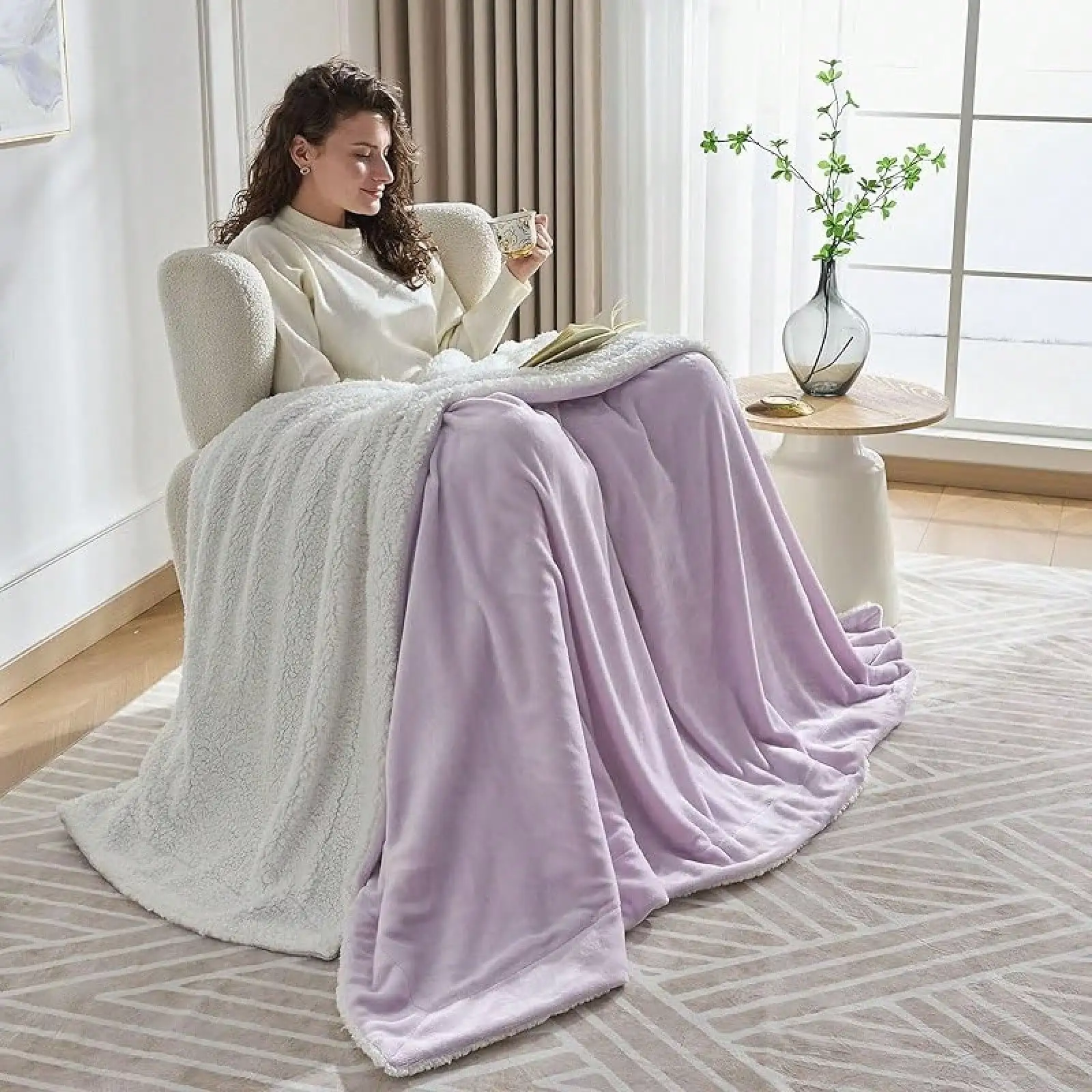 

Двусторонний плед из шерпы и фланели, ультрамягкий, плюшевый, теплый, из микрофибры (90x90, темно-синий) - 2025