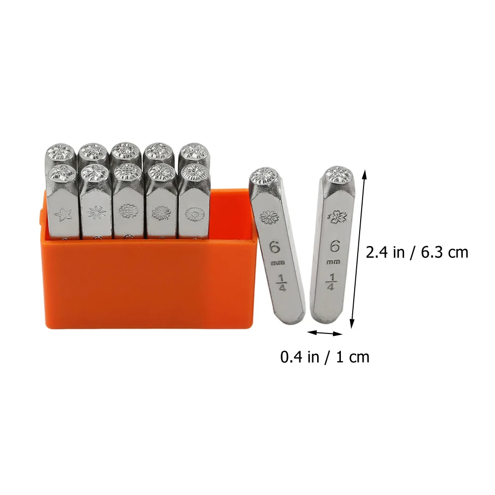 12 Pcs Flower-shaped Stamp Steel Punch Postage Stamps Multifunction Hole DIY Metal Plastic