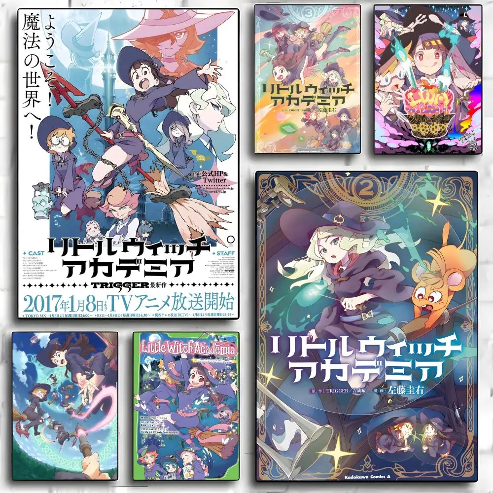 Anime L-Little Witch Academia Poster Self-adhesive Art Waterproof Paper Sticker Coffee House Bar Room Wall Decor