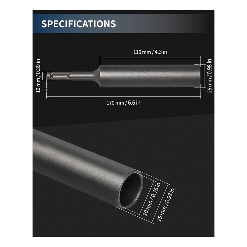 SDS Além disso Integrado Terra Rod, Adaptador Driver, Mostrado Aço, Terra Rods Driver, 5 8 "3 4"