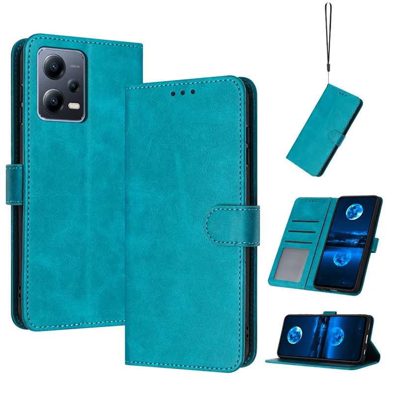 Funda de cuero con tapa magnética para Xiaomi Redmi Note 12 Turbo, 12S, 12R, Note12 Pro, fundas de velocidad, color sólido, sensación de piel, BILLETERA, bolsas