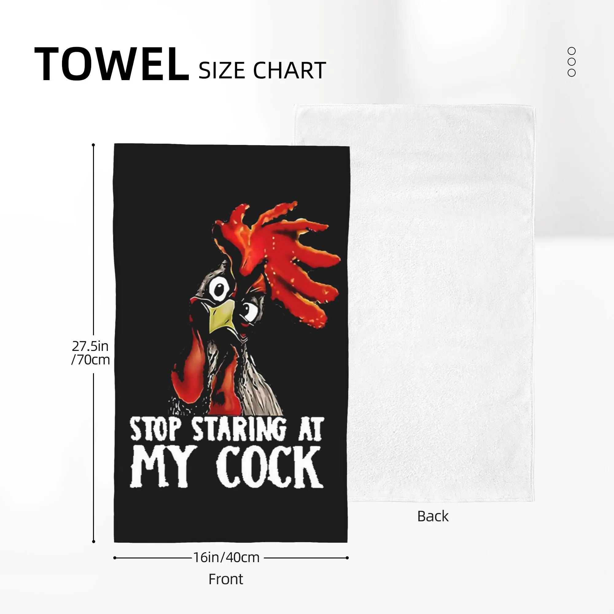 Custom Animals - Stop Staring At My Cock - Gangster Chicken Soft Face Towel Quick Dry Pool Bath Cotton Towels Absorbent Quick