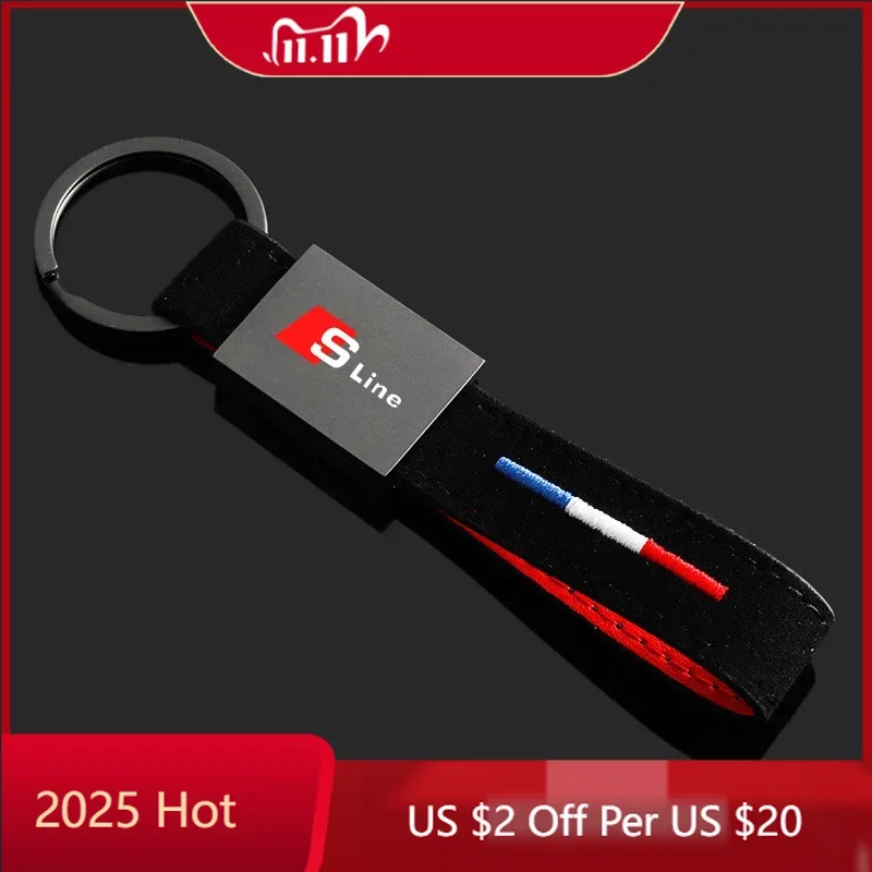 

2025 Горячий высококачественный металлический брелок для ключей с логотипом для Audi SLine A3 A4 A5 A6 A7 A8 Q3 Q7 Q5 Q8 Брелоки Acce