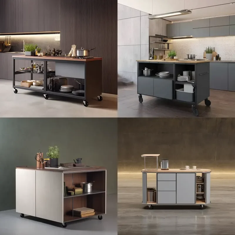 for  Mobile Kitchen Island Car Convenient and Minimalist Design