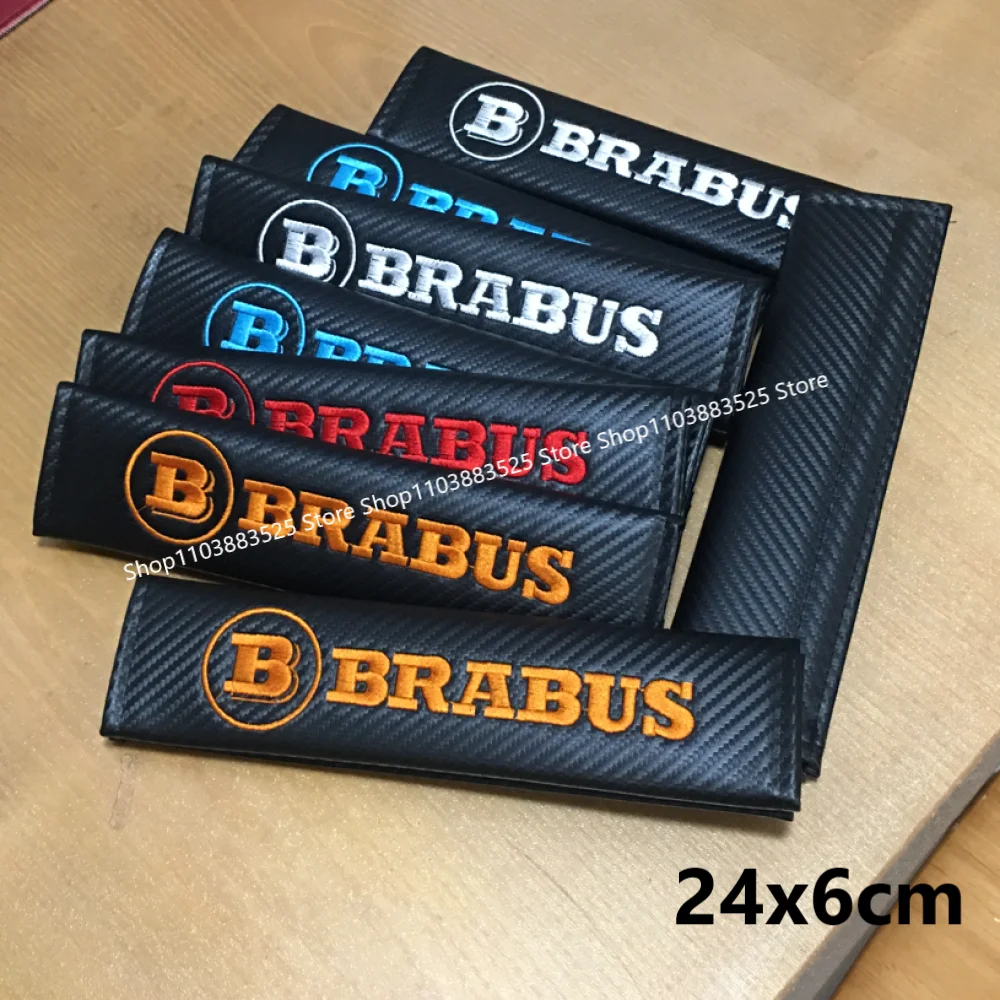 

Car Embroidery Technology Seat Belt Shoulder Protection Carbon for Brabus Smart W204 W205 G65 W177 G350 GLS CLA W464 W221 W176
