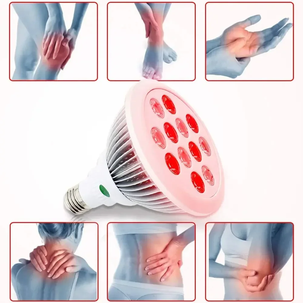 36W LED Red Light Therapy Bulbs 660nm Red & 850nm near Infrared Muscle Joint Pain Relief Skin Rejuvenation Recovery Bulbs