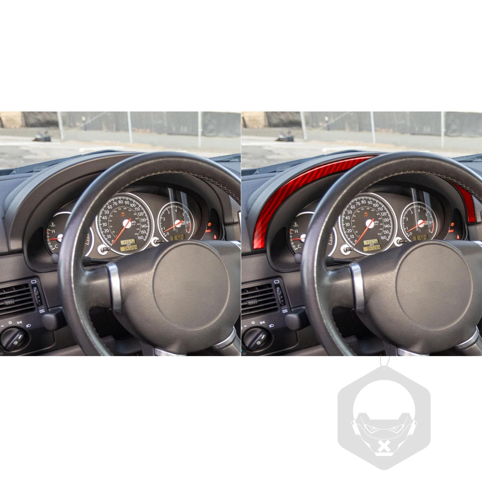 Carbon Fiber For Chrysler Crossfire 2003 - 08Car Speedometer Panel Surround Frame Trim Customizable Sticker Interior Accessories
