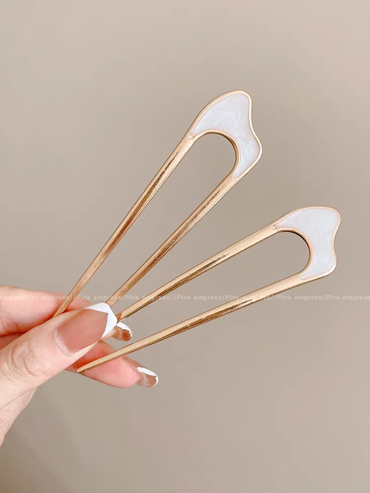 Vintage Metal U Shaped Hairpin Hair Stick Fork French Updo Chignon Bobby Pin for DIY Women Girls Buns Hairstyle Hair Accessories