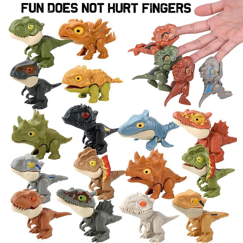 Modèle de dinosaure à doigt, 1 à 20 pièces, articulations mobiles, accessoire de poupée, tyrannosaure, plusieurs types, jouets Dino, cadeaux