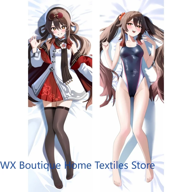 Dakimakura طويل وسادة حالة العناق.. Genshin تأثير Hutao أنيمي وسادة غطاء الوسادة