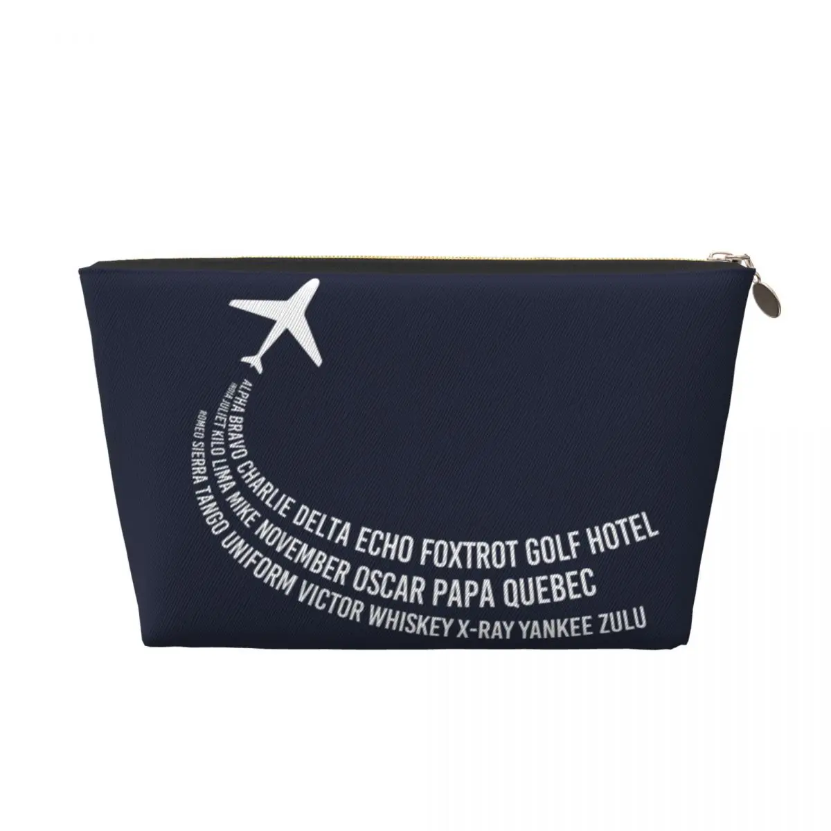 Custom Phonetic Alphabet Pilot Airplane Travel Toiletry Bag Aviation Aviator Cosmetic Makeup Organizer Beauty Storage Dopp Kit