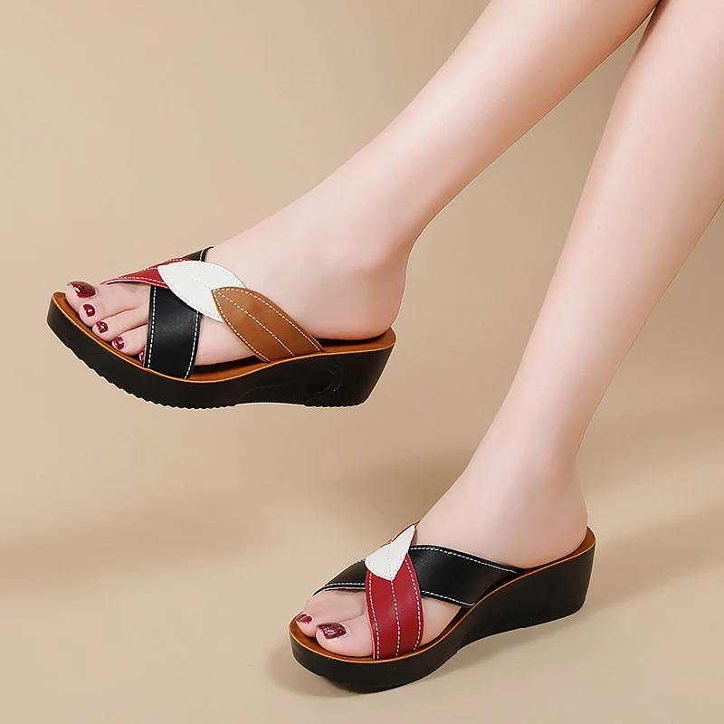 Summer Women Wedge Sandals Premium Orthopedic Open Toe Sandals Vintage Anti-slip Leather Casual Female National style Shoes