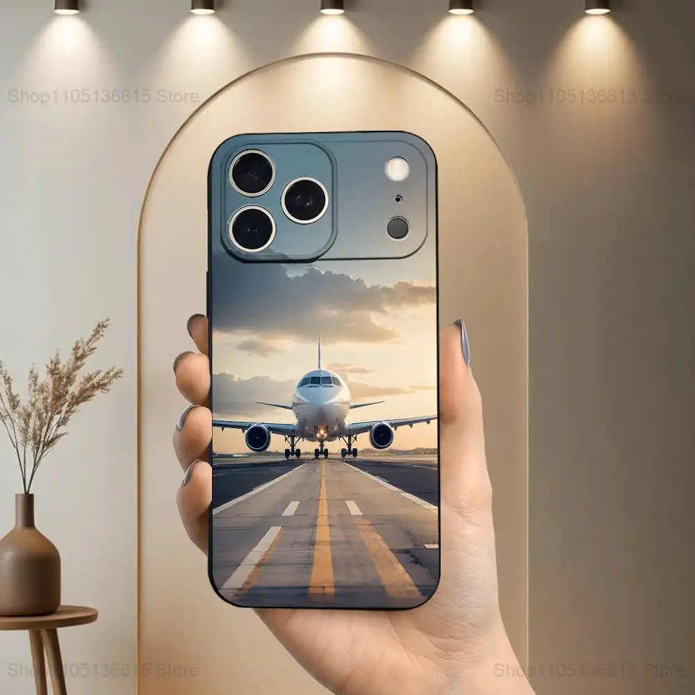 Чехол для телефона Plane Art Airplane для iPhone 17,16,15,14,13,12,11 Plus, Pro Max, XS, XR, SE, Mini,8,7, мягкий силиконовый черный чехол