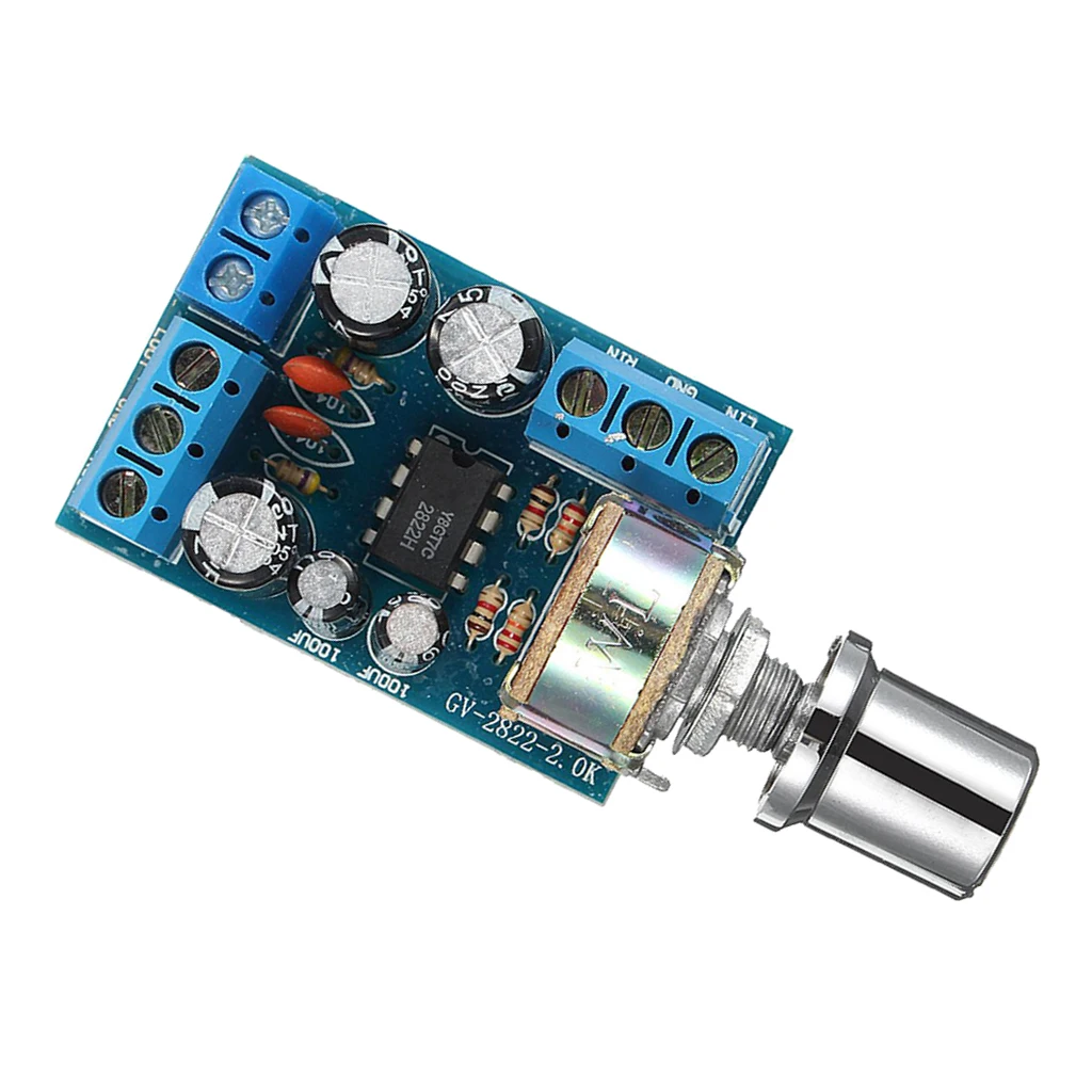 2.0 Channel Power Amplifier Board Stereo Audio Module DIY Volume Control for Computer Portable Speaker System