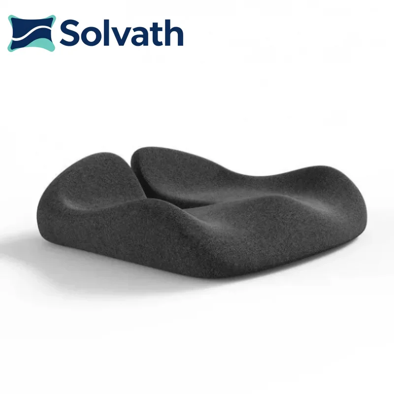 Solvath Memory Foam Coccyx Seat Cushion Non-Slip Ergonomic Support Pad Comfort Sitting for Office Chair Car Seat