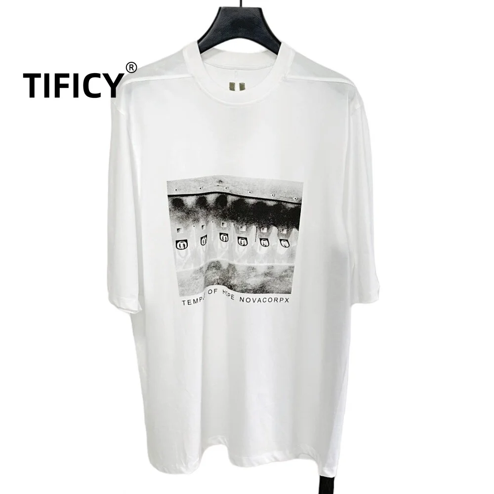 High Street Tees Cotton Tshirt Men's RO Large Dark Print Loose Five Quarter Sleeve Mid Length 180g