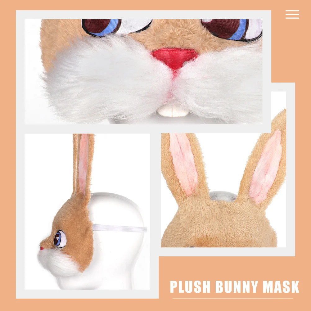 Halloween Plush Bunny Animal Mask Rabbit Mascot Head Christmas Easter Party Cosplay Dressing Up Half Face Masks For Kids Adults