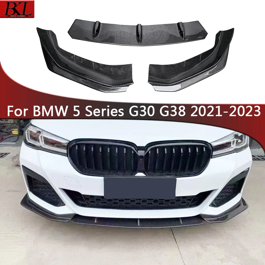 For BMW 5 Series G30 G38 520i 540i 530 2021-2023 Carbon Fiber Car Front Bumper Diverter Spoiler Diffuser Front lip chin body kit