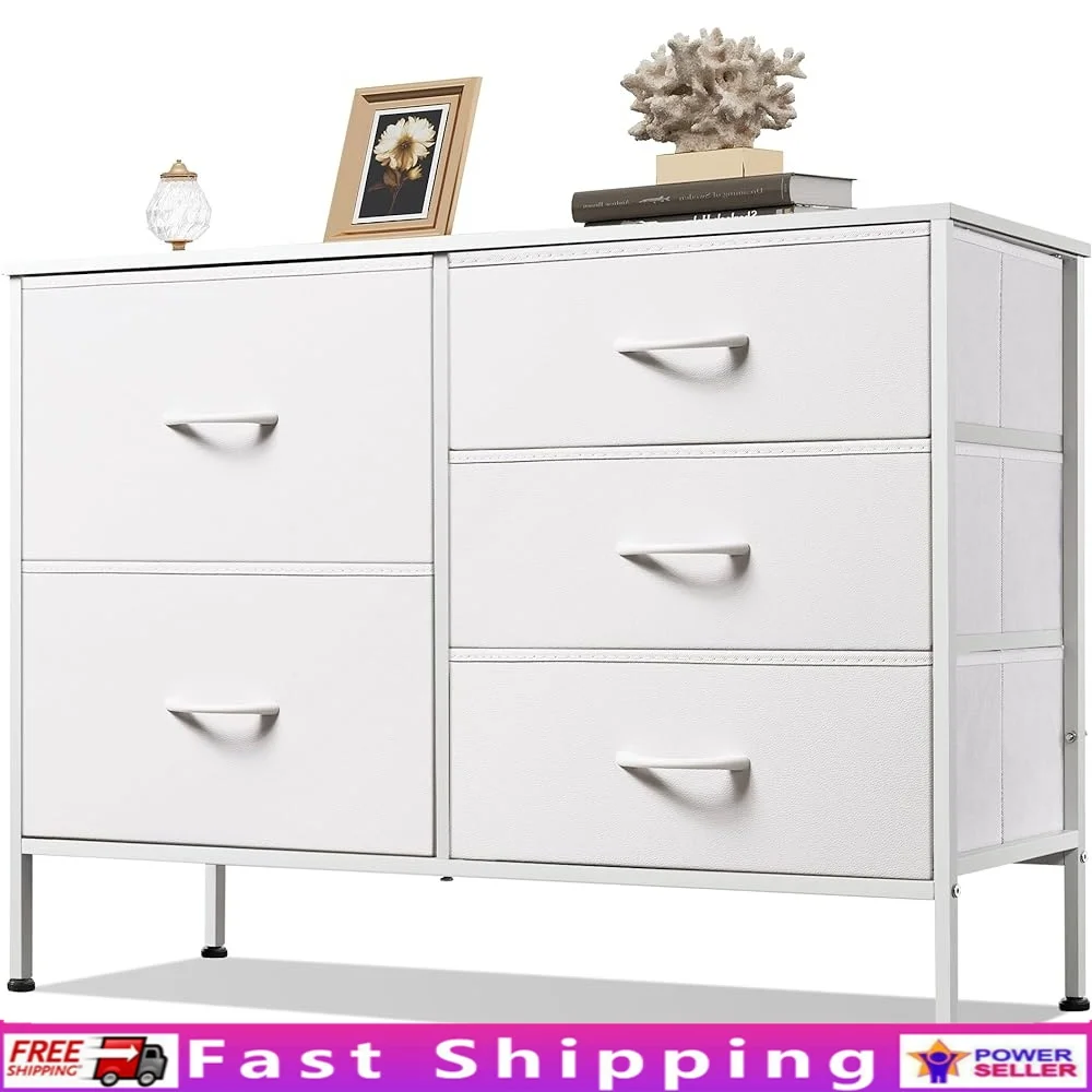 

Многофункциональный белый комод с 5-мя ящиками, органайзер для хранения, стол для прихожей, комод для спальни, прочная подставка для телевизора