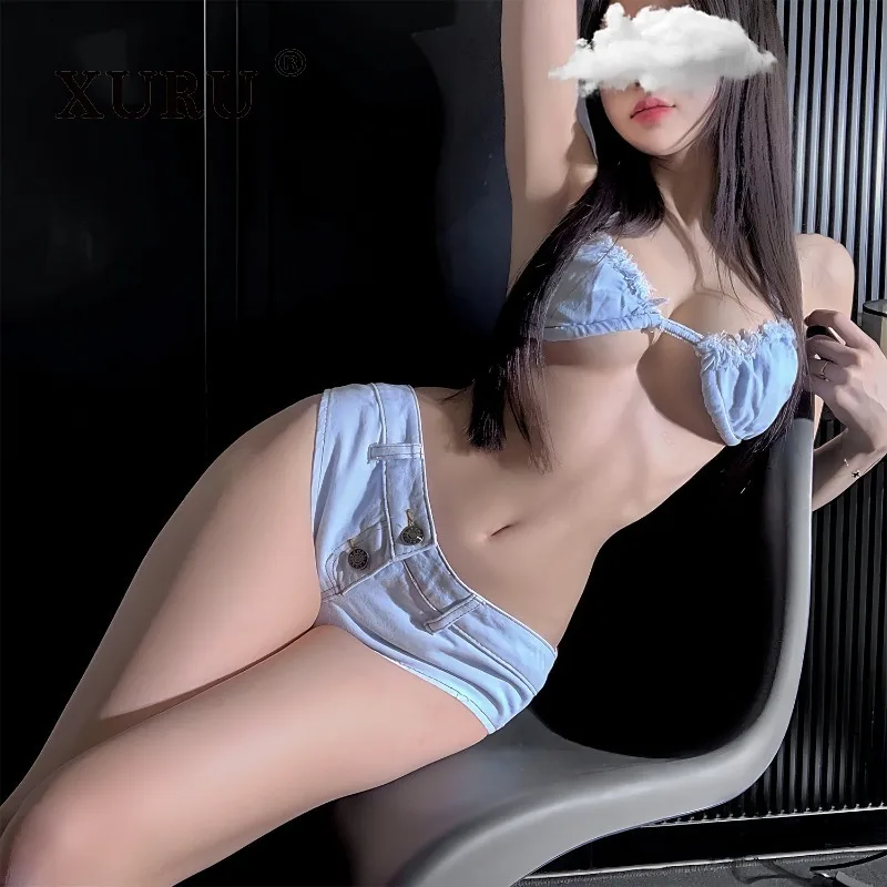 XURU - Europejskie i Amerykańskie Nowe Damskie Jeansy z Niską Talii, Seksowne Szorty Jeansowe z Dziurami, Letnie Szorty Denimowe w Stylu Bar Spicy Girl, Hot Pants