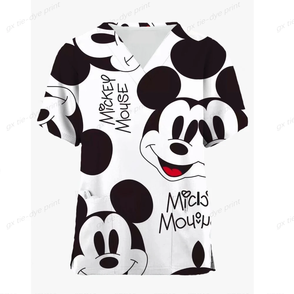 Disney Mickey Print New 3D Printing Doctor Nurse T-shirt Women's Street Clothing Summer Y2k T-shirt Harajuku T-shirt