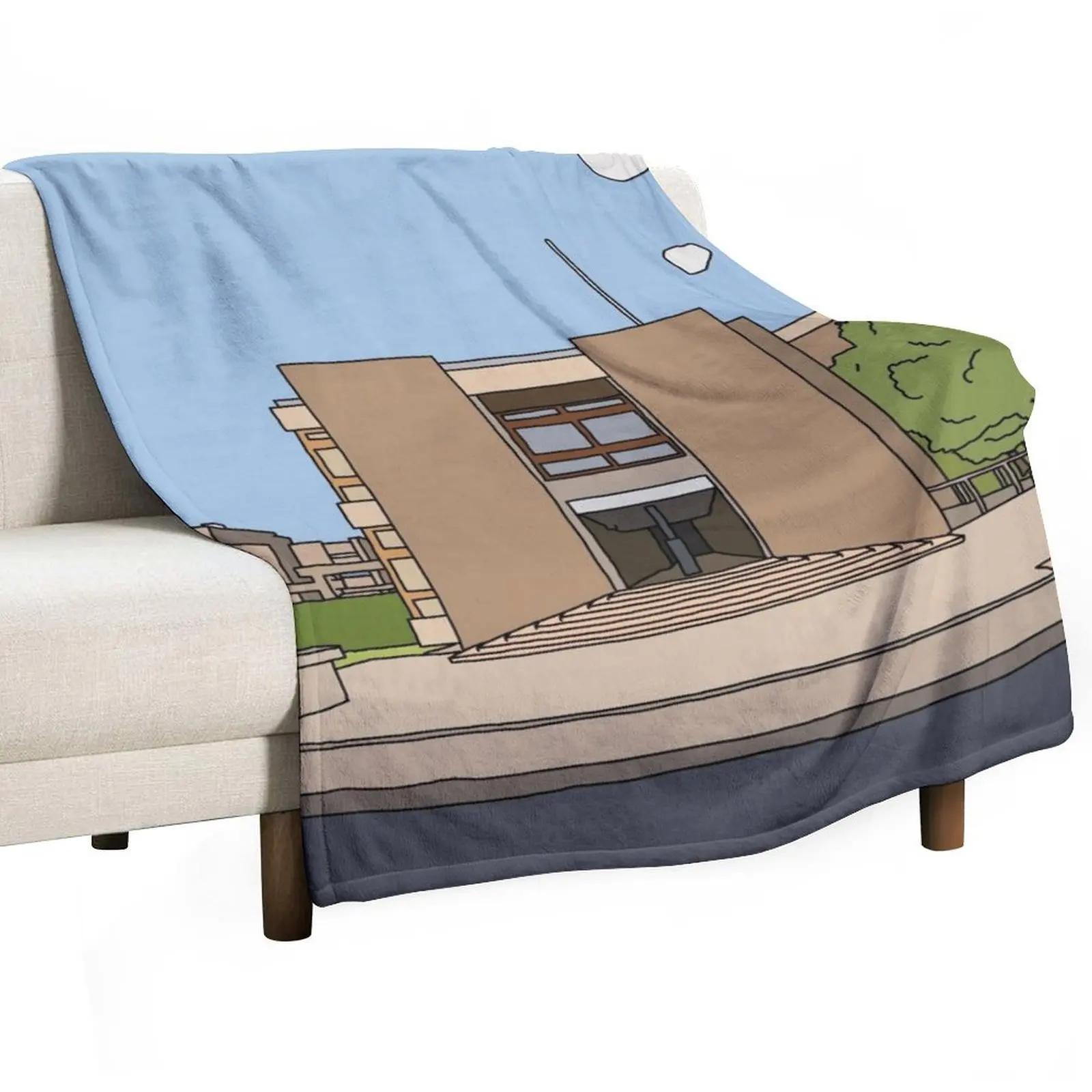 Churchill College - Strugletown || Cambridge struggles Throw Blanket Flannel Fabric Summer Soft Plaid Quilt Furry Blankets