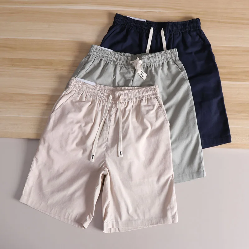 

Comfortable Cotton Linen Men's Faionable Casual Five-Quarter orts Breathable Mixed Fabric Summer New Arrival Plain Color