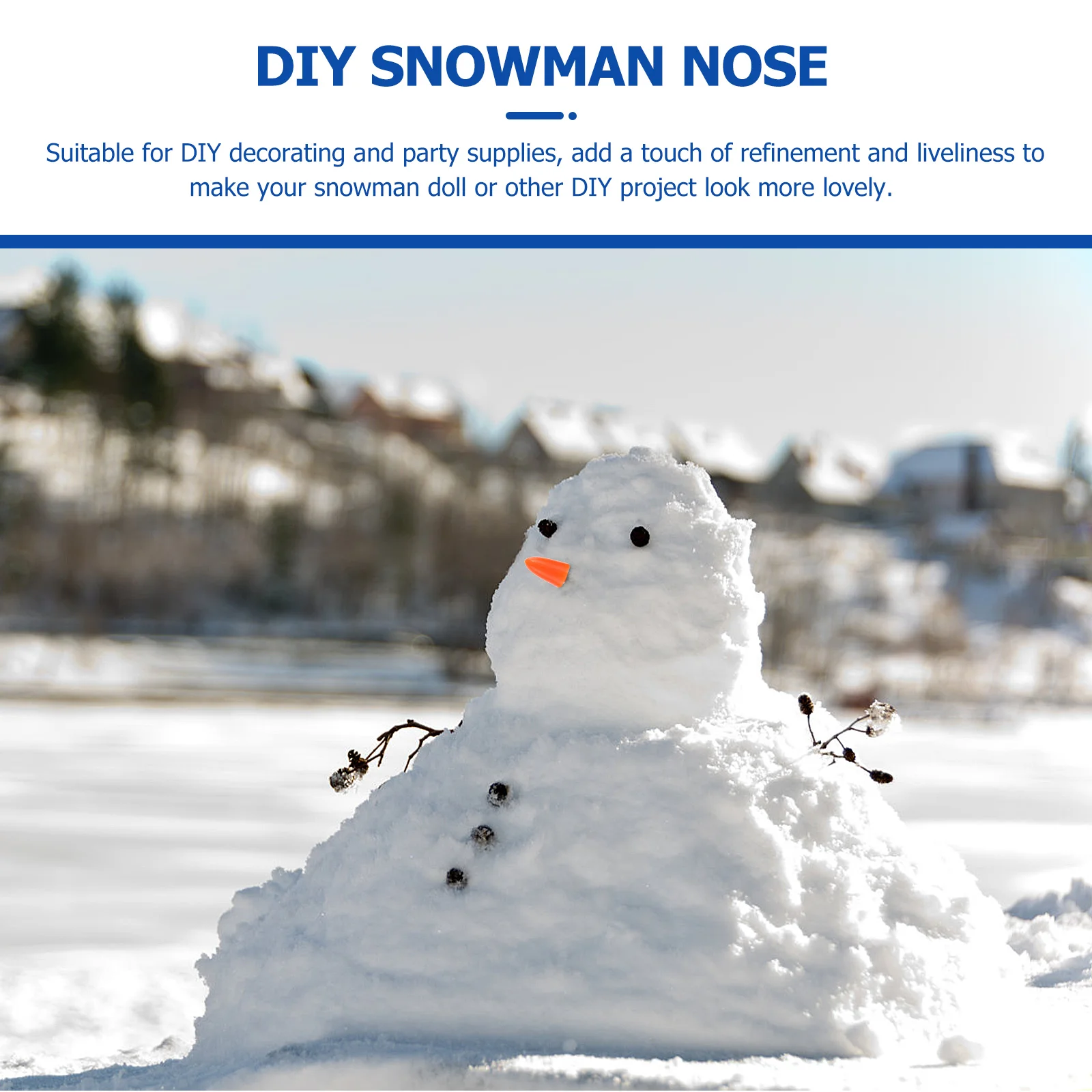 200 Pcs Snowman Nose Christmas Craft Toy DIY Mini Stuffed Animals Making Supplies Decorations