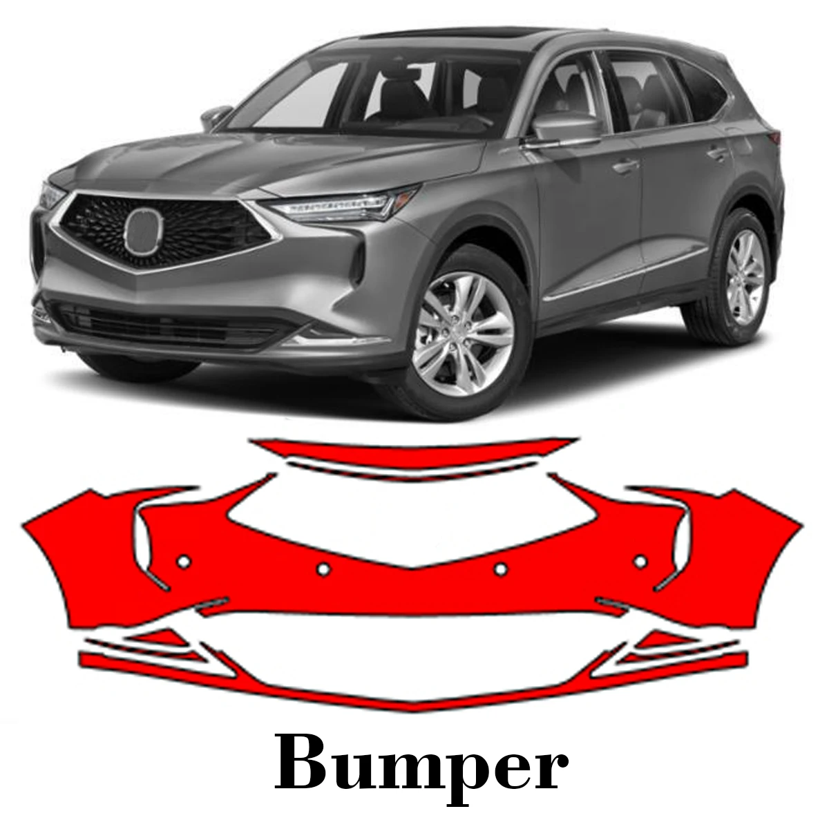 

Car Precut Paint Protection Film Front Bumper Anti-scratch Exterior TPU PPF For Acura MDX A-Spec 2022-2024