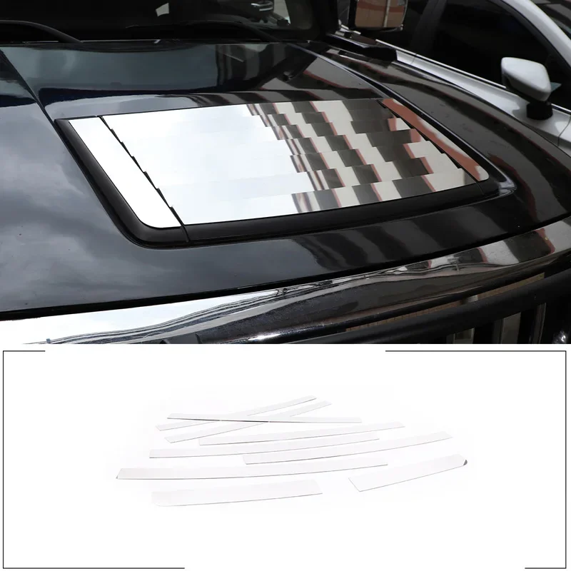 For Hummer H3 H3T 2005-2009 Front cover trim shape decorative sheet stickers Aluminum alloy car Accessories 9 Pcs