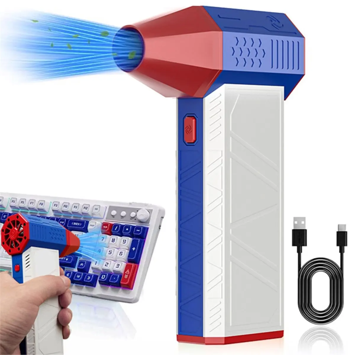 Digital Essentials X3 Violent Blower Mini Fan Handheld Brushless Motor 130,000 RPM Wind Speed 52m/S Industrial Duct Fan
