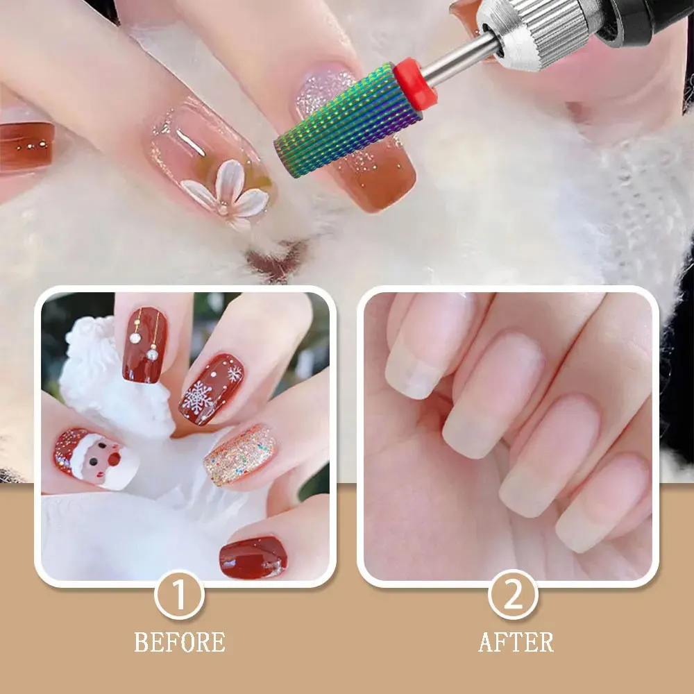 หัวเจียรเล็บ, หัวเจียรทรงกระบอกขนาดใหญ่แบบปลายแบน 3/32 นิ้ว, สำหรับขจัดอะคริลิกหรือเจลแข็งได้อย่างรวดเร็ว, อุปกรณ์ทำเล็บมือและเล็บเท้า