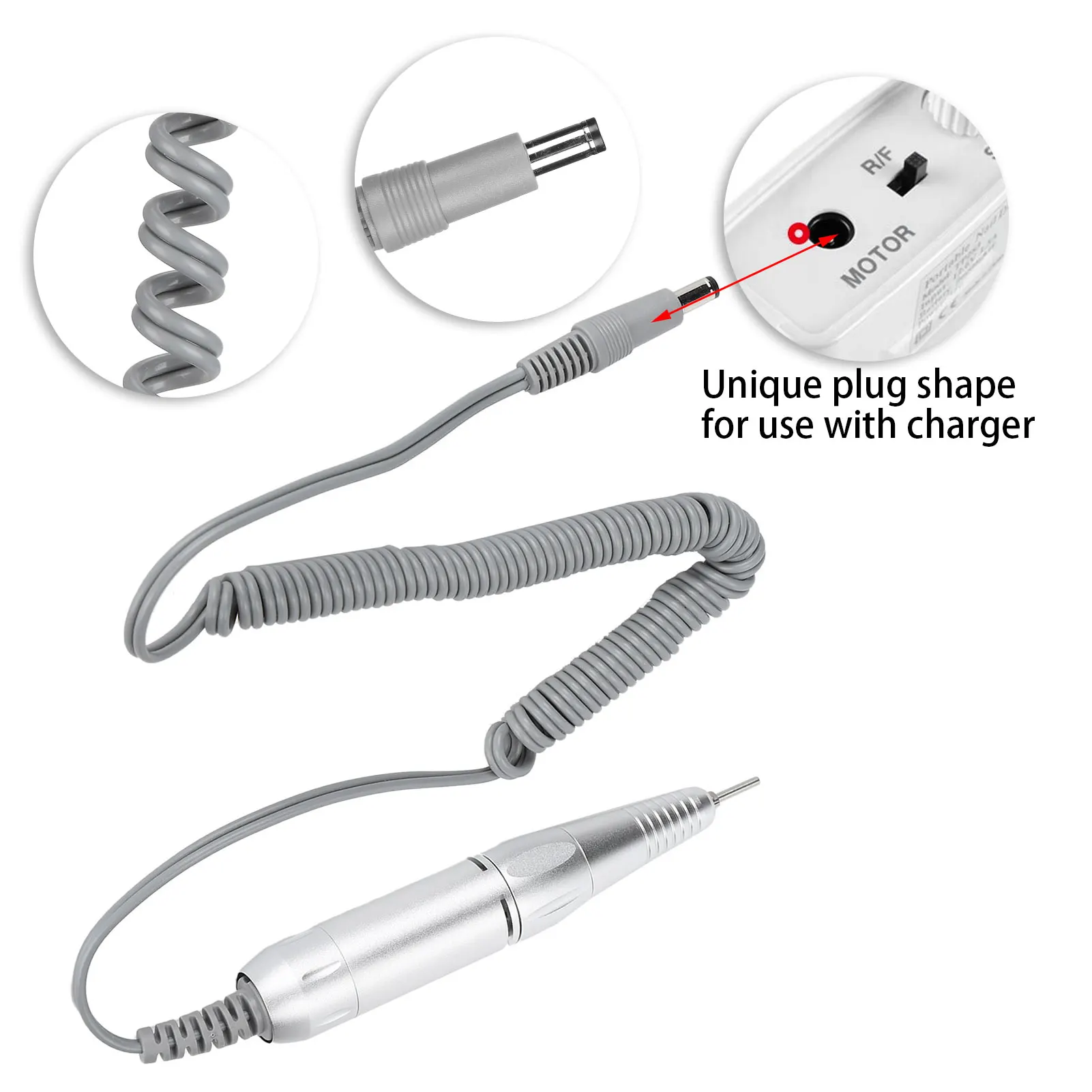 Perceuse à ongles électrique, poignée de perceuse à ongles, pièce à main, outil de manucure et de pédicure, équipement et accessoire d'art des ongles, 35000 tr/min