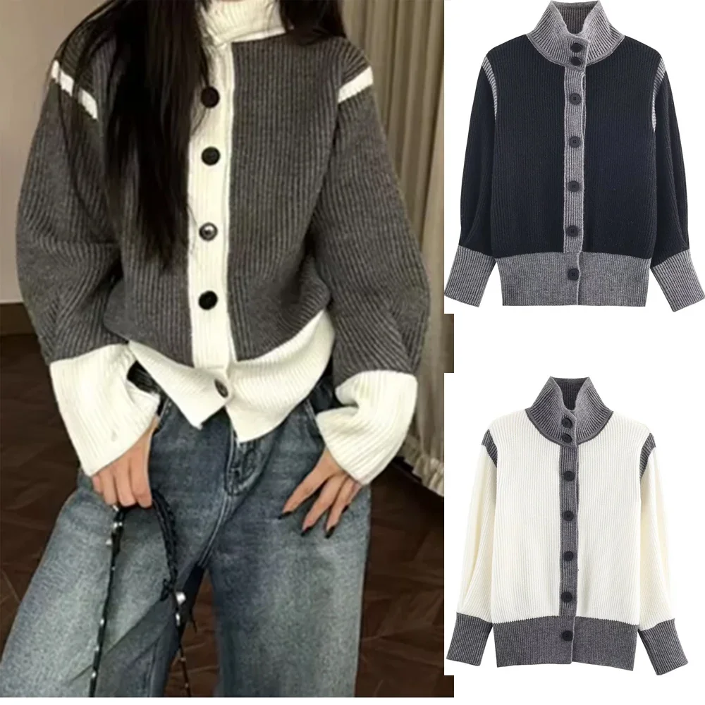 新しいニットセーターカーディガンジャケット秋冬カジュアル長袖タートルネックニットカーディガンジャケットカジュアルファッション多用途