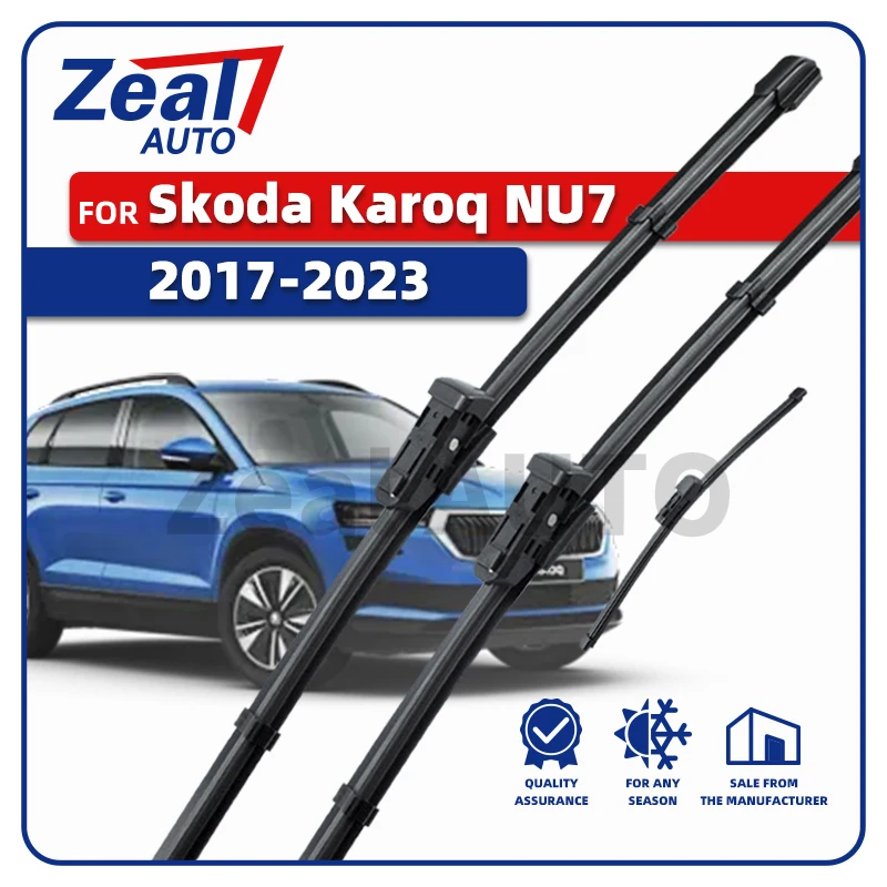 

Передние и задние щетки стеклоочистителя с левым рулем для Skoda Karoq NU7 2017-2023 2018 2019 2020 2021 2022 3x лобовое стекло 26 "18" 13" щетки аксессуары