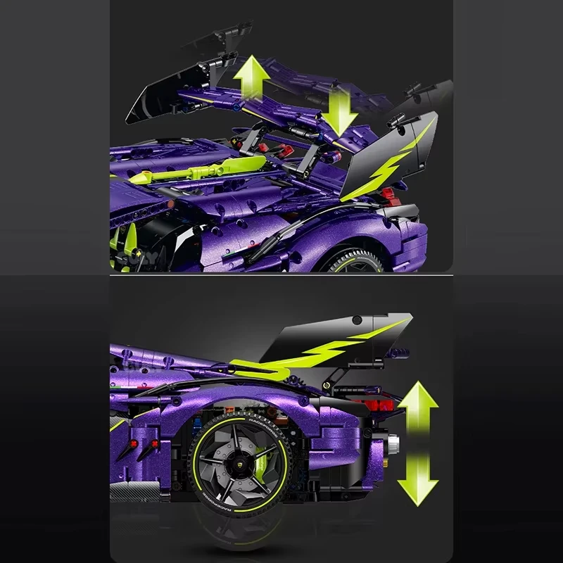 

GULY 3654pcs 1:8 GULY 10635 Creative Sports Car Building Block Car Toy Remote Control Supercar City Toy for Boy Gift