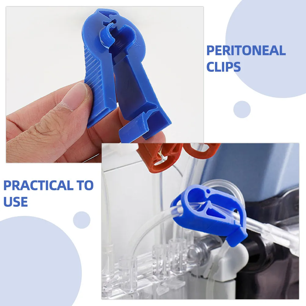 9Pcs Peritoneal Fixing Clips ABS Plastic Peritoneal Tubing Clamps Convenient Hygienic Flow Control Fixator for Dialysis Bag