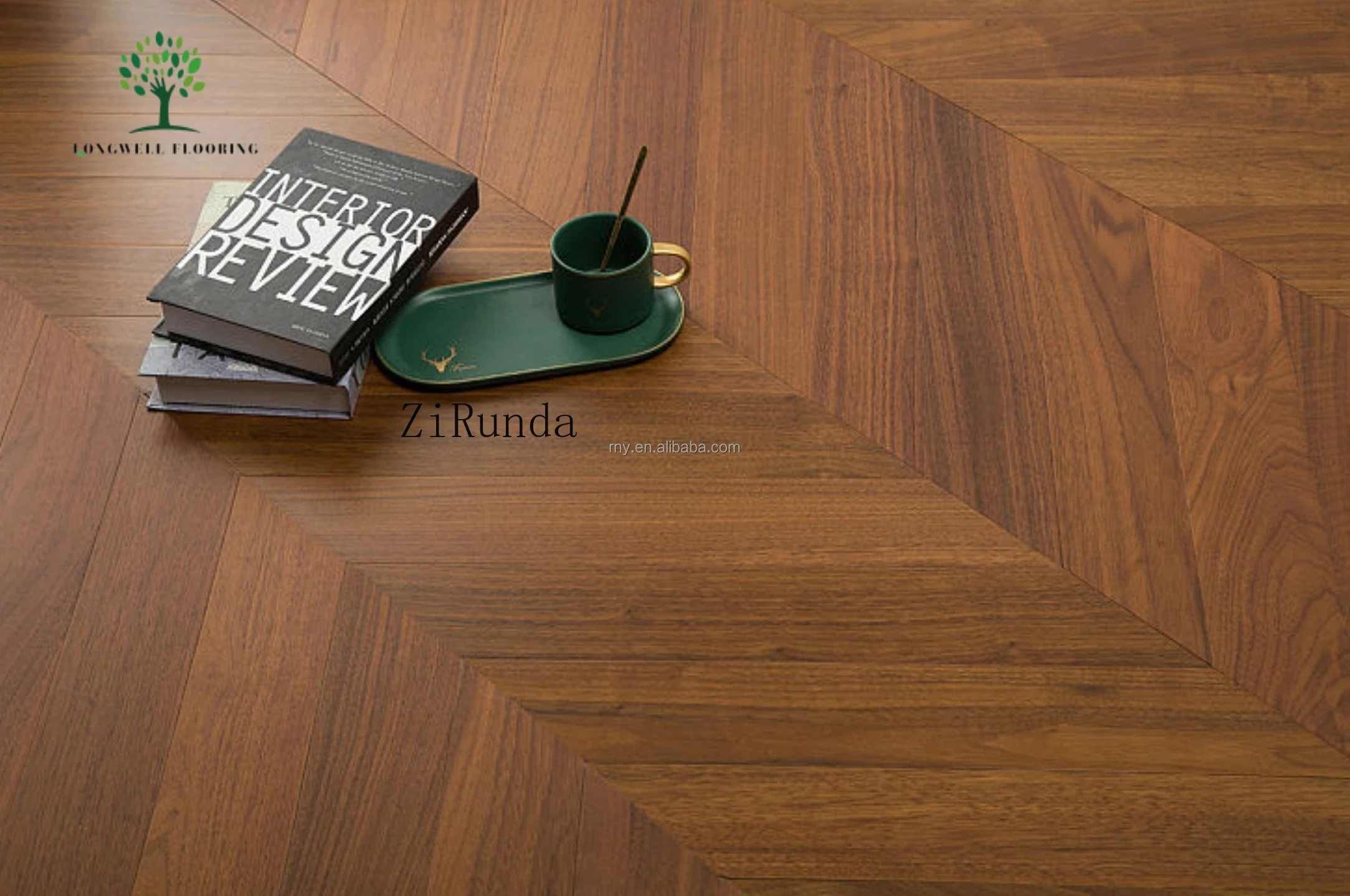 天然黒クルミのヘリンボーン/フィッシュボーンフローリングのホテル装飾のカスタマイズバージョン