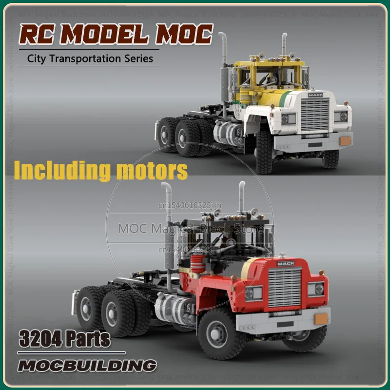 1:13 Scale Trucks MOC Building Blocks Fully RC Series 6x6 Tractor Technology Bricks Motors Machine Toys Creative Xmas Gifts