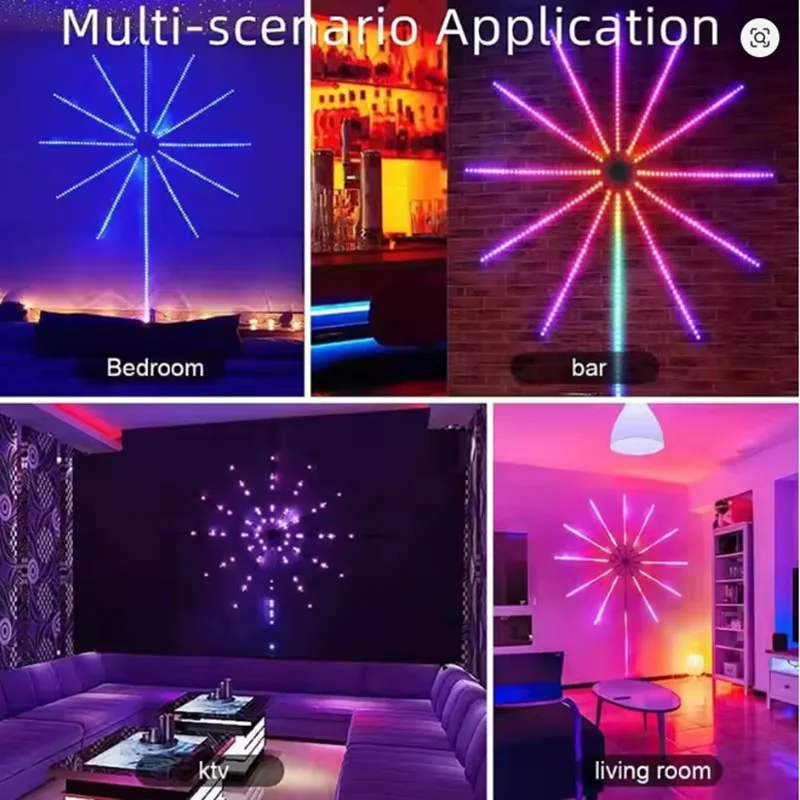 5V USB RGB Firework Strip Lights LED Bluetooth APP Control Smart Lamp Sync Music Bedroom Decor Dream Light LED Strip Light