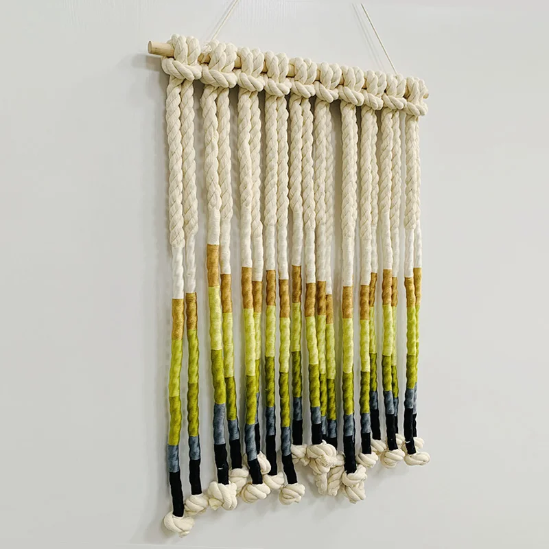 #￥Bohemian Art Deco Vertical Pattern Cord Braided Macrame Cord for Bali Home Decor Wedding & Anniversary Cotton Material
